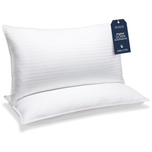 Conjunto de Travesseiros Tamanho King com 2 Peças e Enchimento Macio de 100% Poliéster Beckham Hotel Collection Branco