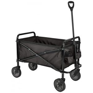 Carrinho Dobrável para Camping e Jardim com Bolsa de Cobertura Capacidade 60kg Preto