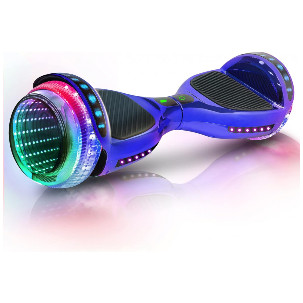 Hoverboard SIMATE Azul 6,5" com Bluetooth, Luzes LED e Certificação UL2272 – Até 13,7 km/h, Autonomia de 12,8 km