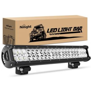 Barra LED Off Road à Prova dÁgua IP67 para Caminhões 4x4 126W 12V 24V Nilight Preto