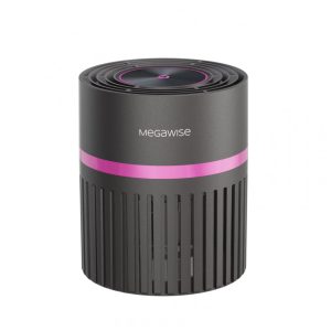 Purificador de Ar com Filtro HEPA H13 e Camada de Carvão Ativado MEGAWISE Cinza e Rosa