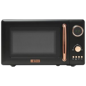 Micro-ondas HADEN 700W 20L Controle Digital Descongelamento Automático e Prato Giratório Preto Cobre