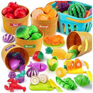 Jogos Educativos Joyin Para Crianças: Brinquedos Culinários Com Comida Cortável Acessórios De Cozinha E Classificação Por Cores