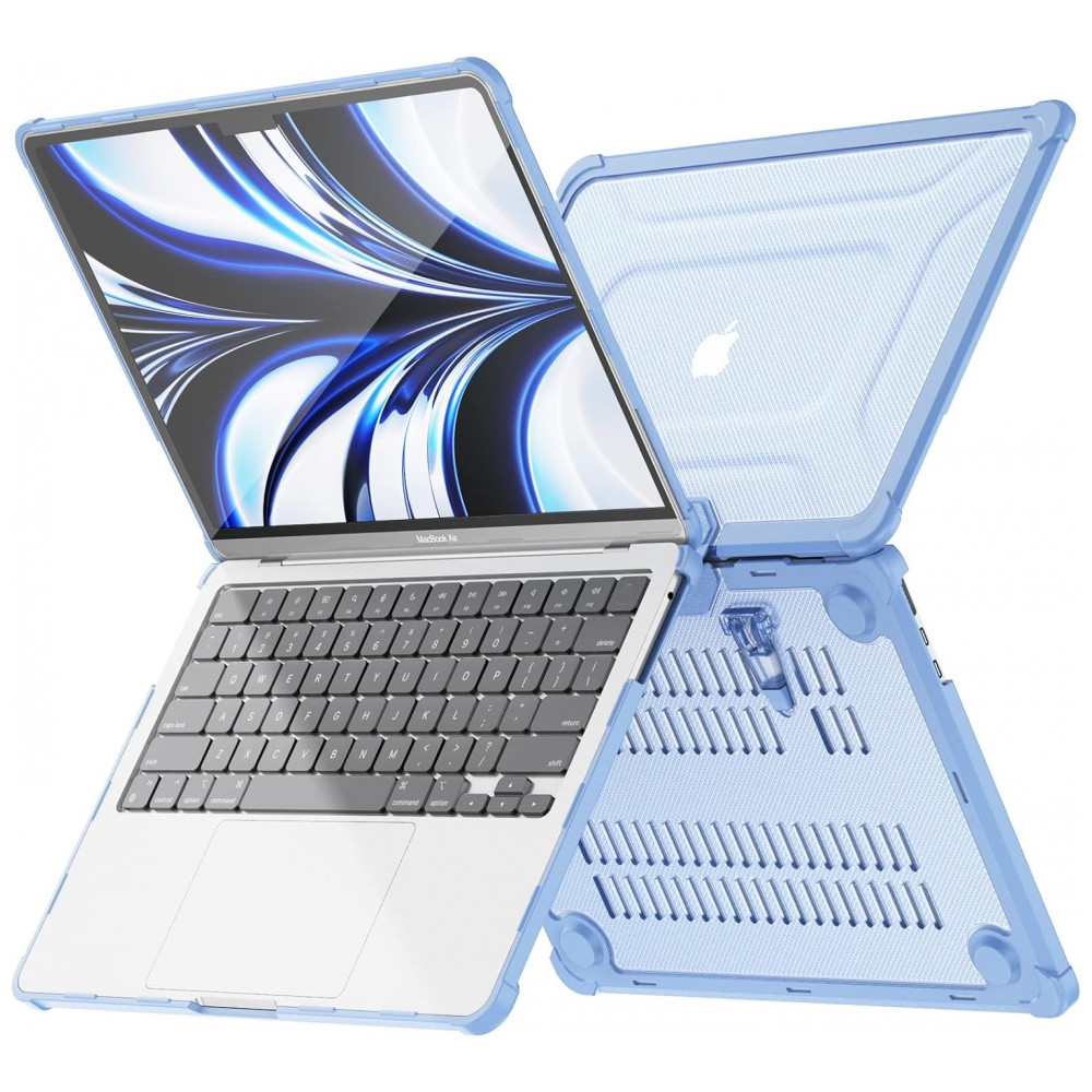 Capa Rígida Antichoque Sky Blue XK para MacBook Air 15″ (2023–2025, Modelos A3241/A3114/A2941, M2/M3/M4) – MEEgoodo - Imagem 3