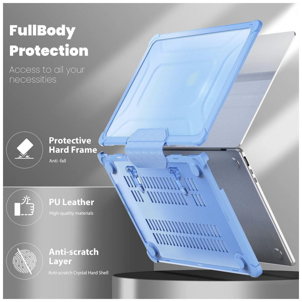 Capa Rígida Antichoque Sky Blue XK para MacBook Air 15″ (2023–2025, Modelos A3241/A3114/A2941, M2/M3/M4) – MEEgoodo - Imagem 4