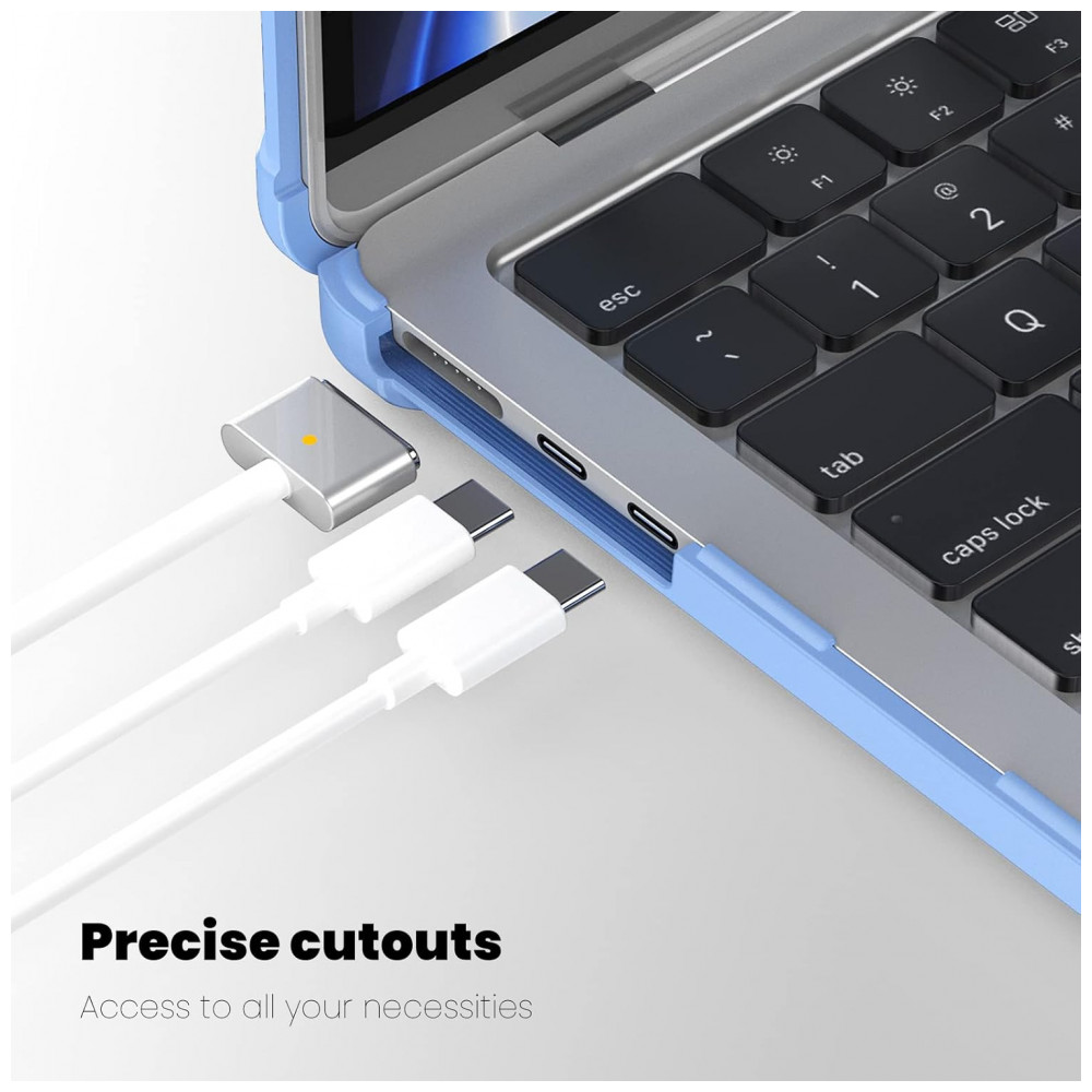 Capa Rígida Antichoque Sky Blue XK para MacBook Air 15″ (2023–2025, Modelos A3241/A3114/A2941, M2/M3/M4) – MEEgoodo - Imagem 8