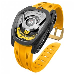 Relógio Automático Mecânico Intercambiável TSAR BOMBA Quadrado Movimento Japonês Impermeável 100m Design Único Analogico Chivalry