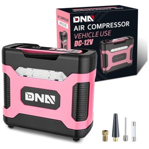 Compressor de Ar com Fio Portátil 150 PSI com Manômetro 12V DNA MOTORING TOOLS00212 Rosa