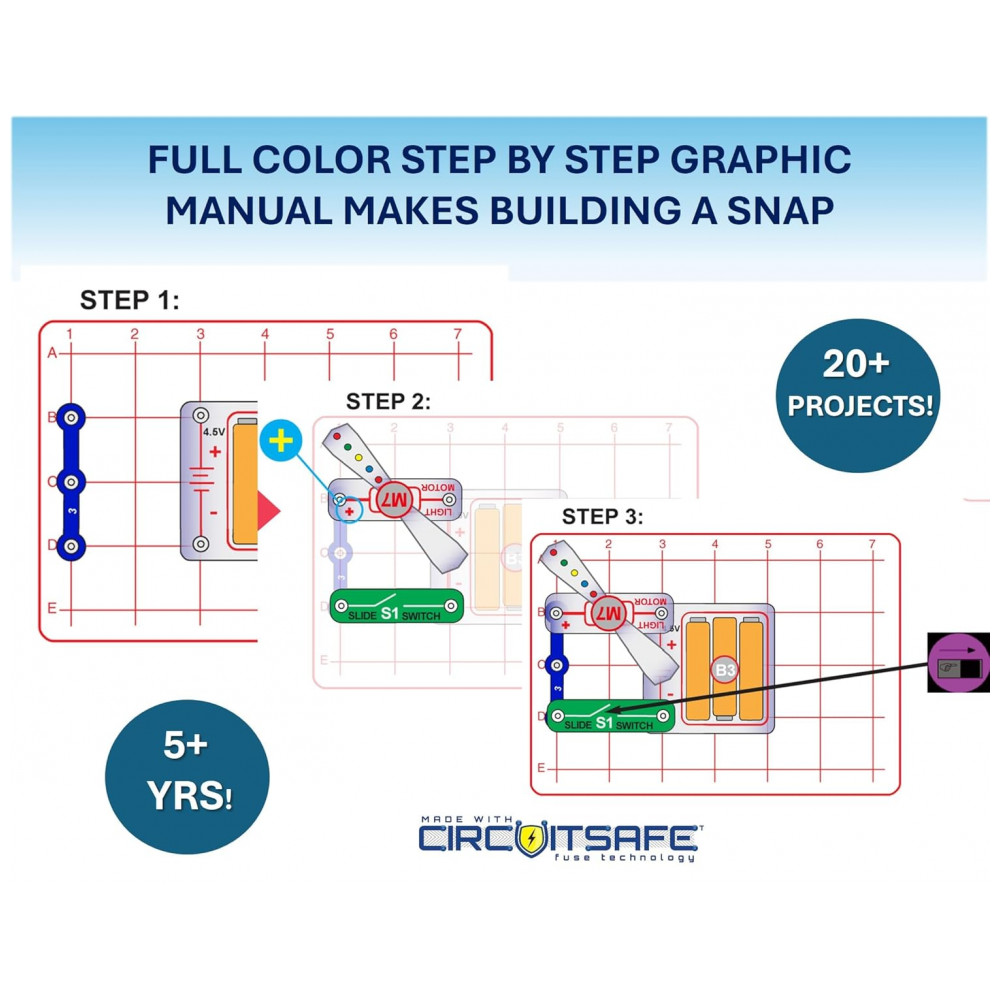 Snap Circuits Beginner – Kit Educacional de Eletrônica para Crianças de 5 a 9 Anos - Imagem 7