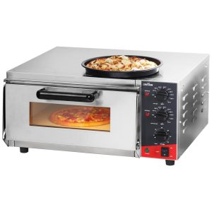 Forno de Pizza Elétrico com Pedra de Pizza e Temporizador 110V 1600W Crosson Prata