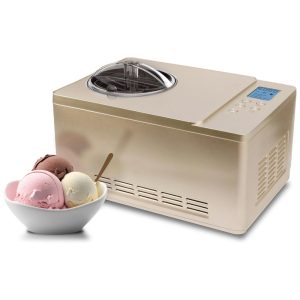 Sorveteira Elétrica 2 Litros Tigela Aço Inoxidável Função de Iogurte 110v WHYNTER ICM 220CGY Dorado