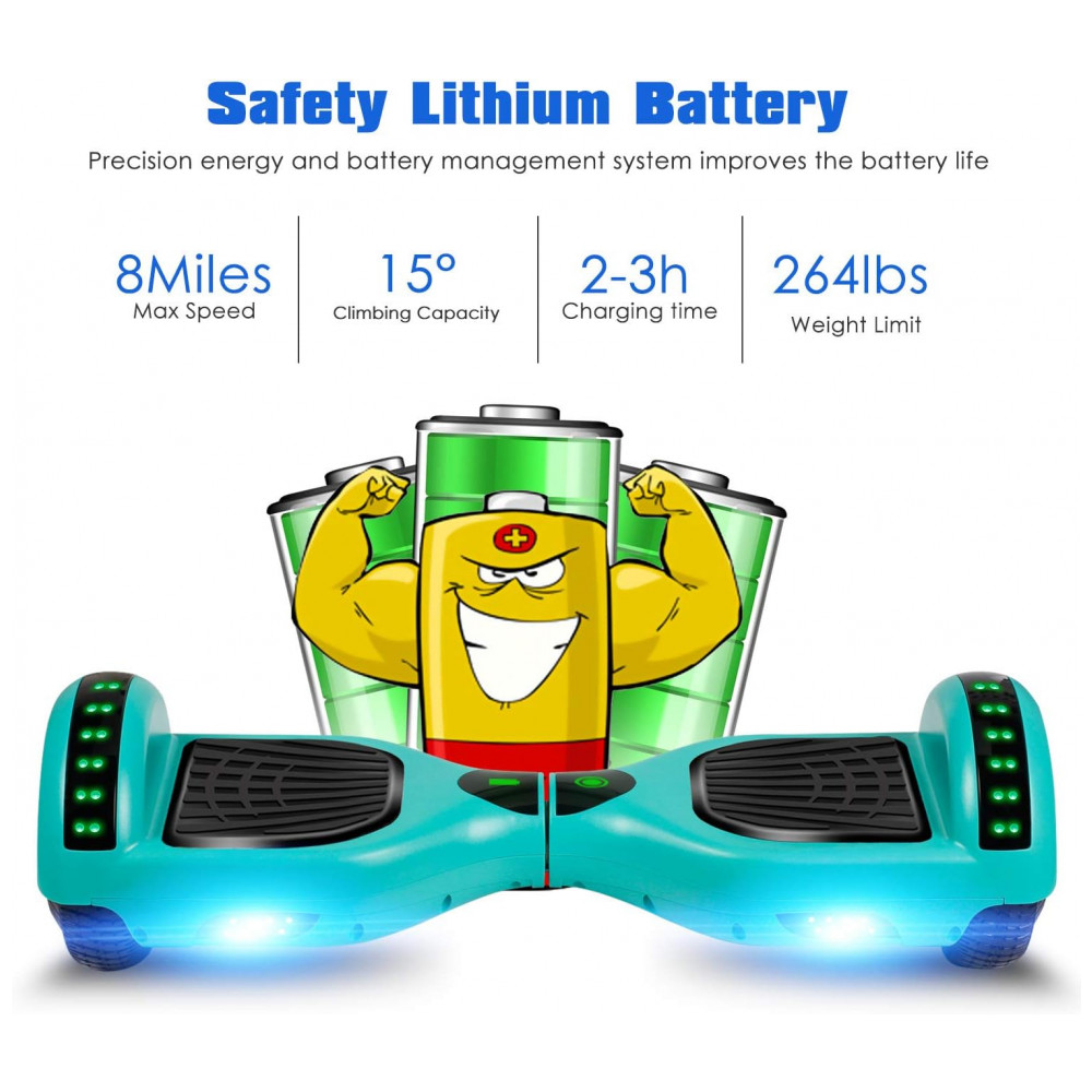 Hoverboard Elétrico Hover-1 Ultra 16 km/h, Alcance 19 km, Motor 500W, Bateria Íon-lítio, Luzes LED, Bluetooth, Modos Iniciante a Expert, Verde - Imagem 3