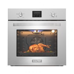 Forno a gás de embutir 61cm Empava inox escovado convecção e rotisserie 65L 110V