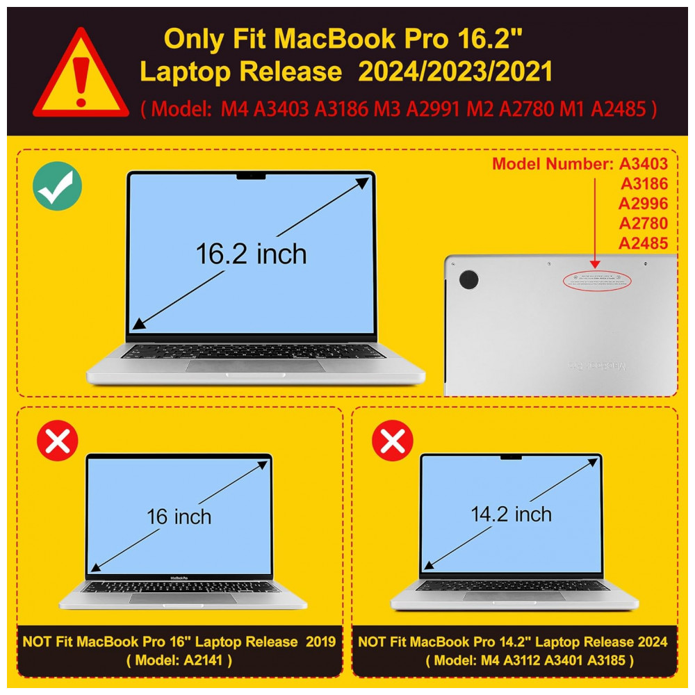 Lepeoac Capa Rígida para MacBook Pro 16" 2021-2024, com Protetor de Tela e Capa de Teclado, Rosa Fosco Chalk - Imagem 2