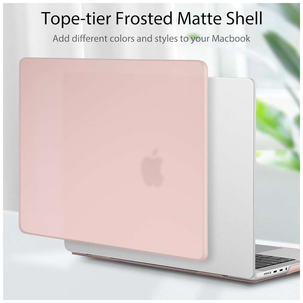 Lepeoac Capa Rígida para MacBook Pro 16" 2021-2024, com Protetor de Tela e Capa de Teclado, Rosa Fosco Chalk - Imagem 6