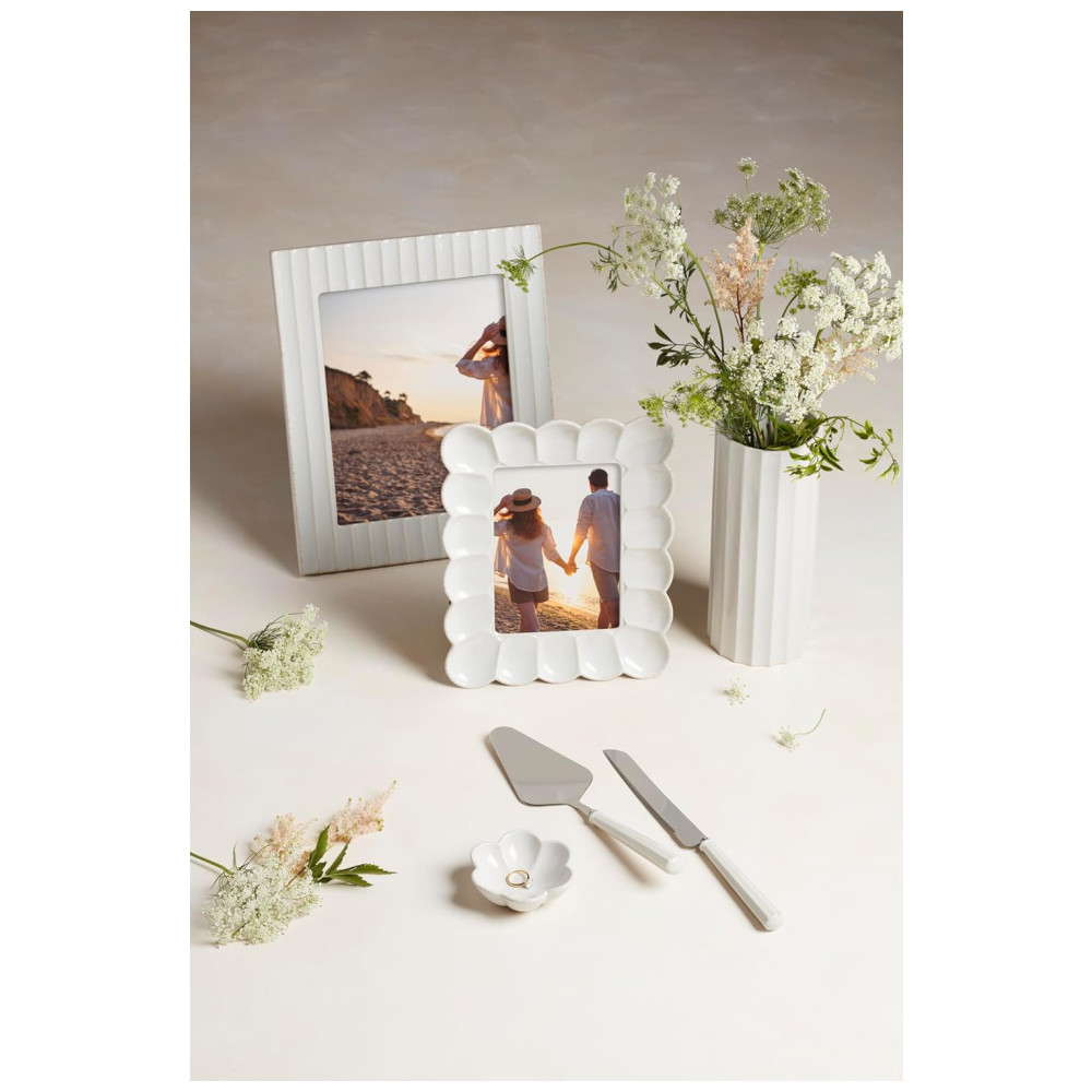 Vaso Cilíndrico Lenox French Perle Scallop 1 Unidade Branco - Imagem 3