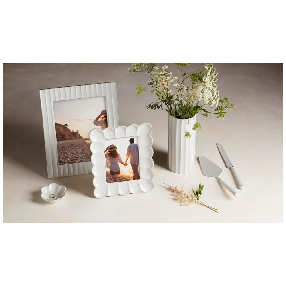 Vaso Cilíndrico Lenox French Perle Scallop 1 Unidade Branco - Imagem 4