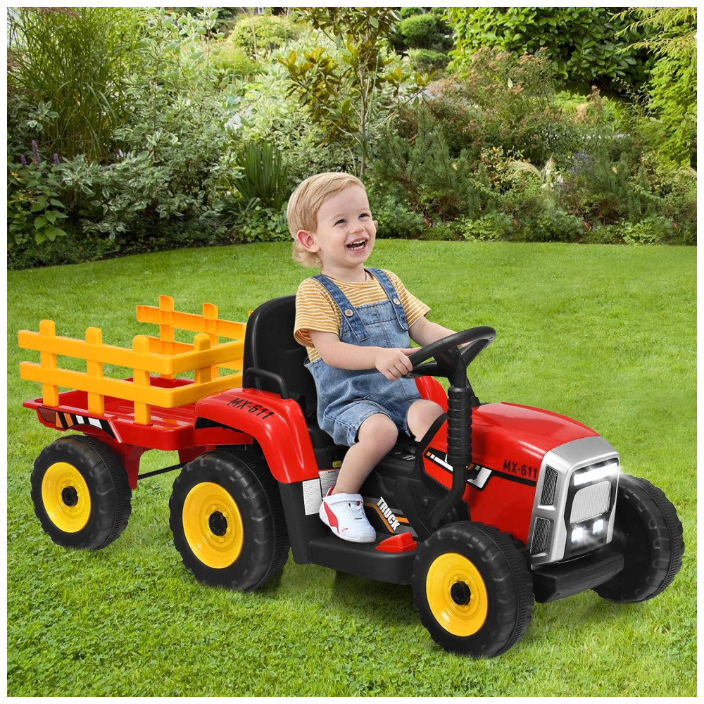 Costzon Trator Elétrico 1 Assento 12V com Luzes de LED Vermelho - Imagem 7