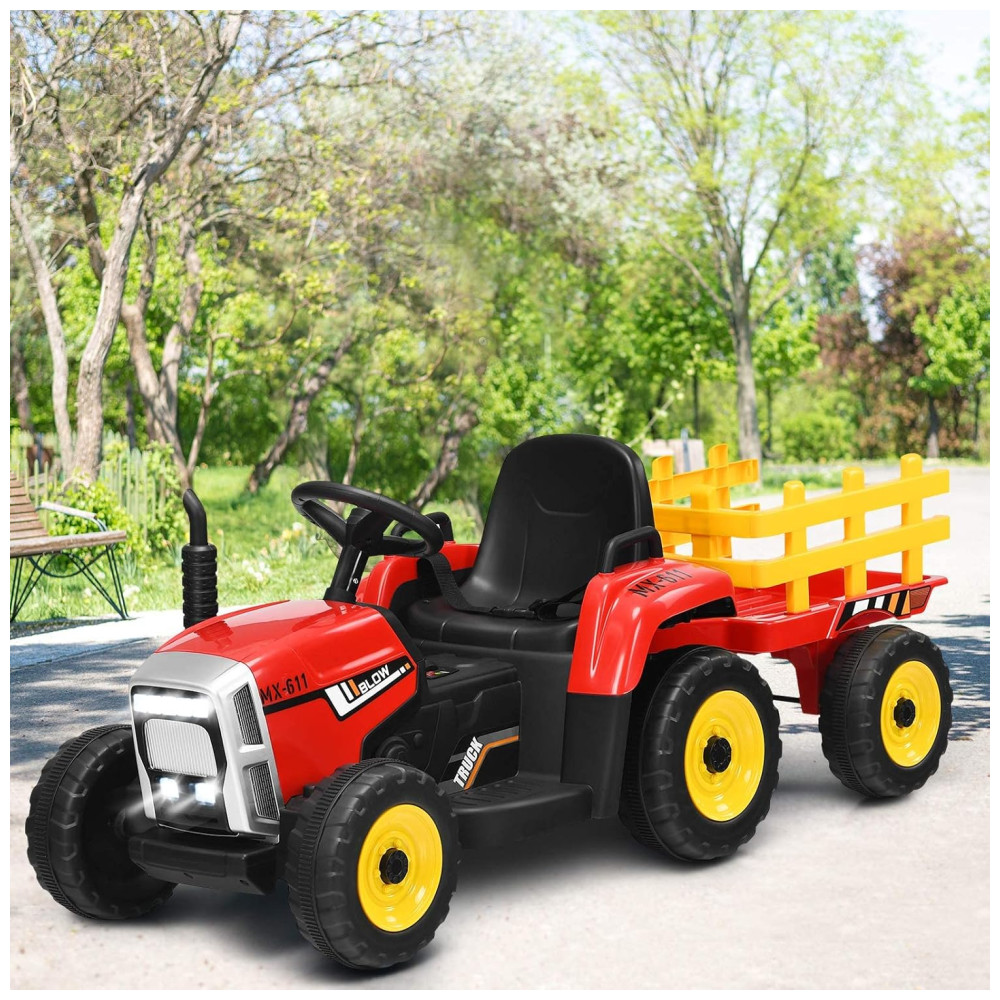 Costzon Trator Elétrico 1 Assento 12V com Luzes de LED Vermelho - Imagem 9