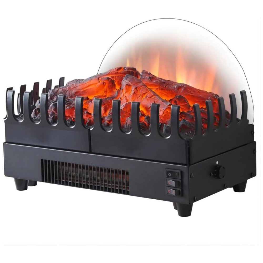 Lareira Elétrica Ecológica 16" 40 cm com Leito de Brasa Realista e Termostato 110V 1500W PuraFlame EF361B Preta