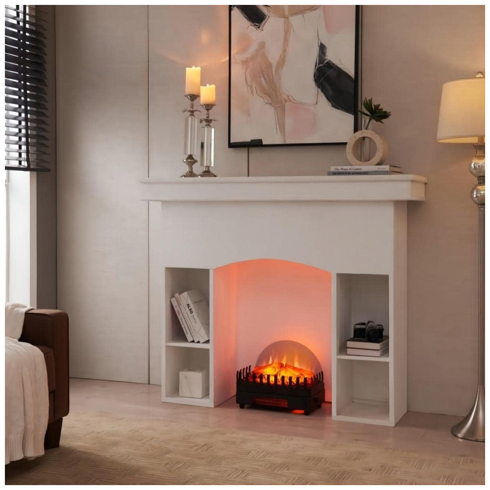 Lareira Elétrica Ecológica 16" 40 cm com Leito de Brasa Realista e Termostato 110V 1500W PuraFlame EF361B Preta - Imagem 2