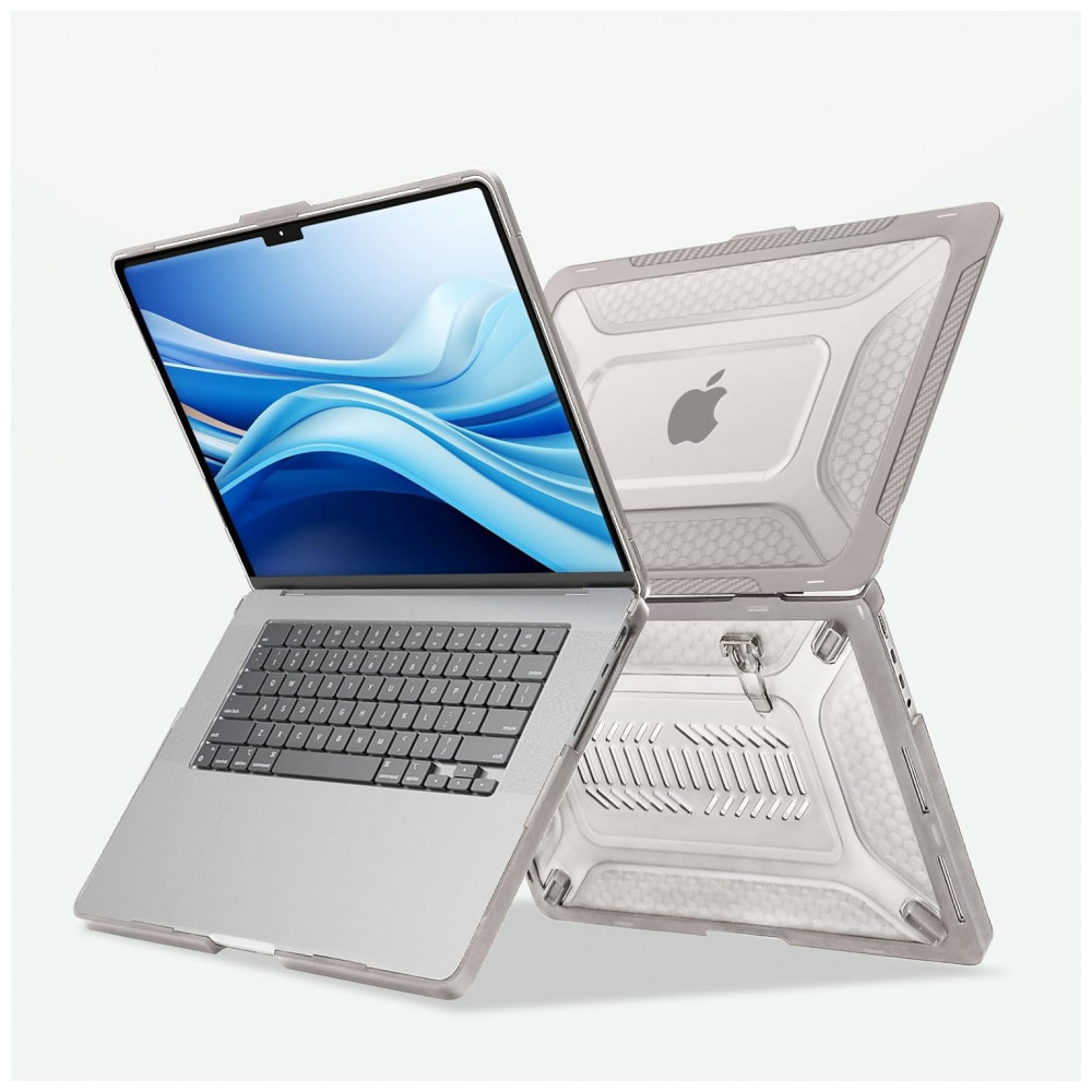 MOSISO Capa Rígida Honeycomb para MacBook Pro 16" 2021-2025 M1/M2/M3/M4 Pro/Max com Suporte Dobrável e Capa de Teclado, Caqui - Imagem 5