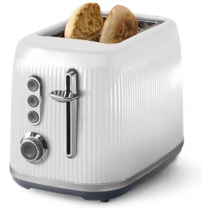 Torradeira Elétrica 2 Fatias com 7 Níveis de Tostagem e Alavanca de Verificação Rápida 110V 900W Oster Retro Branca