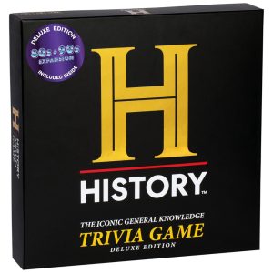 Jogo de Tabuleiro para Adultos HISTORY com Mais de 2.400 Perguntas de Conhecimento Geral e Pacote de Expansão dos Anos 80 e 90 para 4 Jogadores Dyce