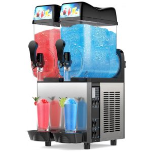 Máquina de Raspadinha Comercial de 30 Litros Mojgar Controle de Temperatura Independente em 2 Tanques Preparo de Bebidas Geladas em 545 Minutos