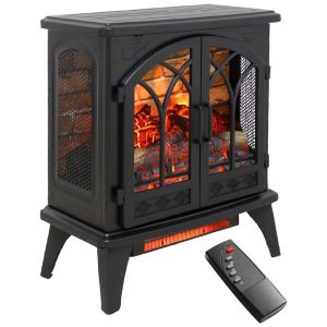Lareira Elétrica Portátil com Controle Remoto Brilho e Temperatura Ajustável 110V 1500W Innoflame Preta