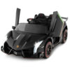 Carro Elétrico Infantil Licenciado 2 Lugares Lamborghini Veneno OLAKIDS Preto 12V 4WD Suspensão Controle Remoto Música USB MP3