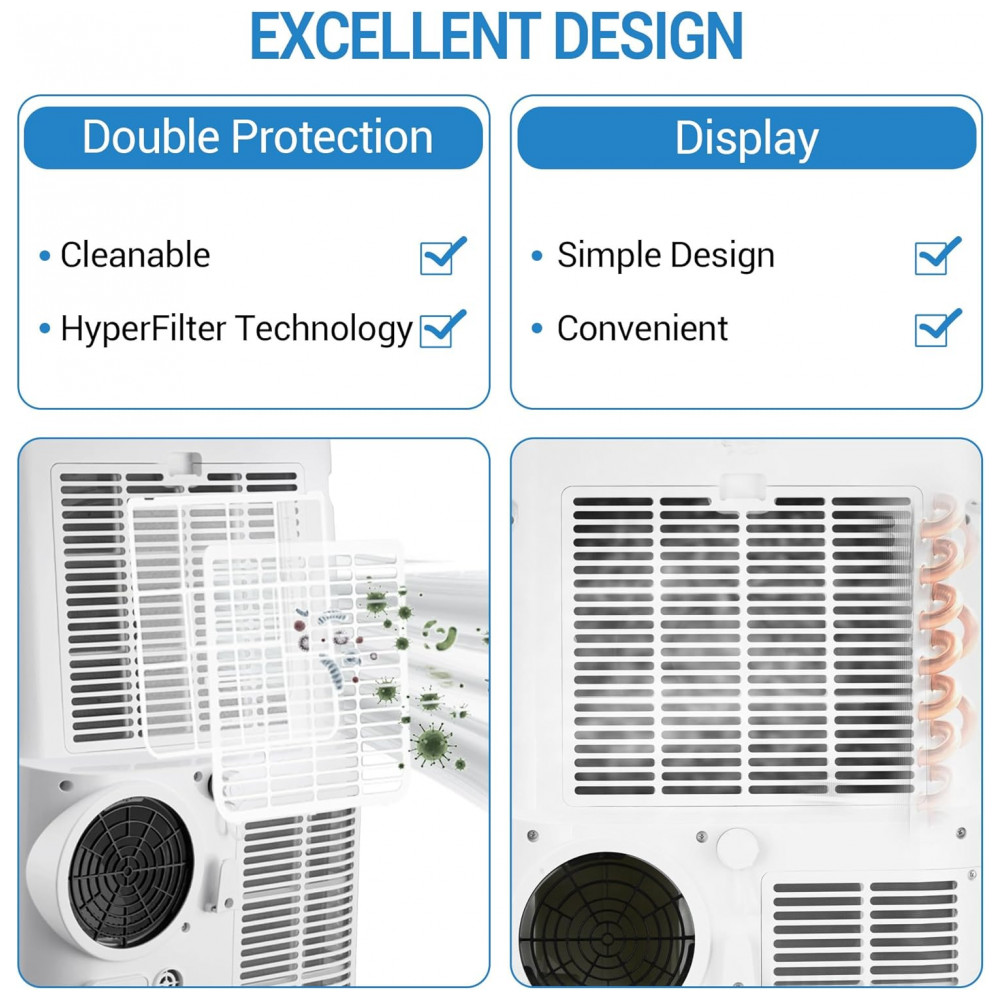Ar-condicionado Portátil GarveeLife 14000 BTU com Controle Remoto, Unidade de Ar Condicionado 3 em 1, Atinge até 69,68 metros quadrados - Imagem 3