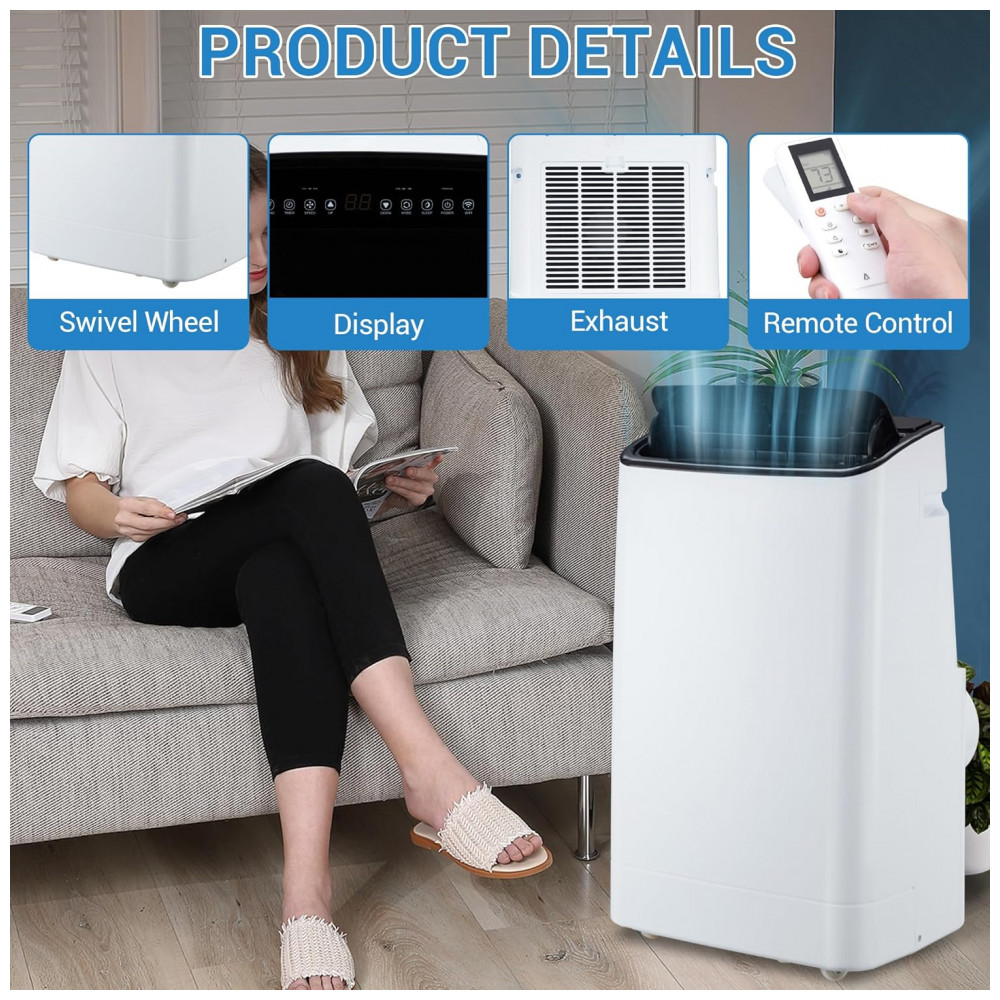 Ar-condicionado Portátil GarveeLife 14000 BTU com Controle Remoto, Unidade de Ar Condicionado 3 em 1, Atinge até 69,68 metros quadrados - Imagem 5