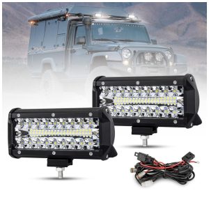 Farol de Milha LED Off Road 178cm 240W 25000 Lúmens Com Cabo Fileira Tripla Alcance 50mt BUNKER INDUST FRD FS7S Branco