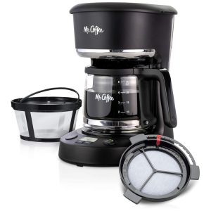 Máquina de Café Programável Mr. Coffee 5 Xícaras com Pausa Automática Jarro de Vidro Design Compacto Cor Preta ideal para uso diário