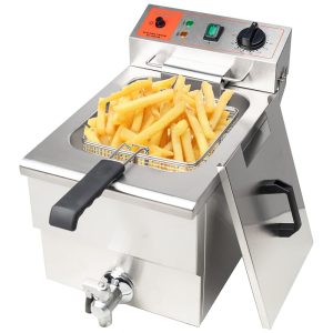 Fritadeira Elétrica Dupla Profissional 12 Litros de Capacidade Aço Inoxidável 110V 1750W Valgus