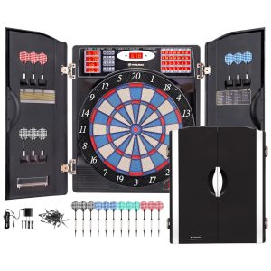Jogo de Dardos Eletrônico com 12 Dardos 38 Modos de Jogo e 211 Opções de Pontuação para até 16 Jogadores WIN.MAX WMG92398 Preto