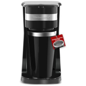 Cafeteira Elétrica Compacta com Caneca Térmica para Viagem 400 mL Elite Gourmet EHC113 110V 600W Preta