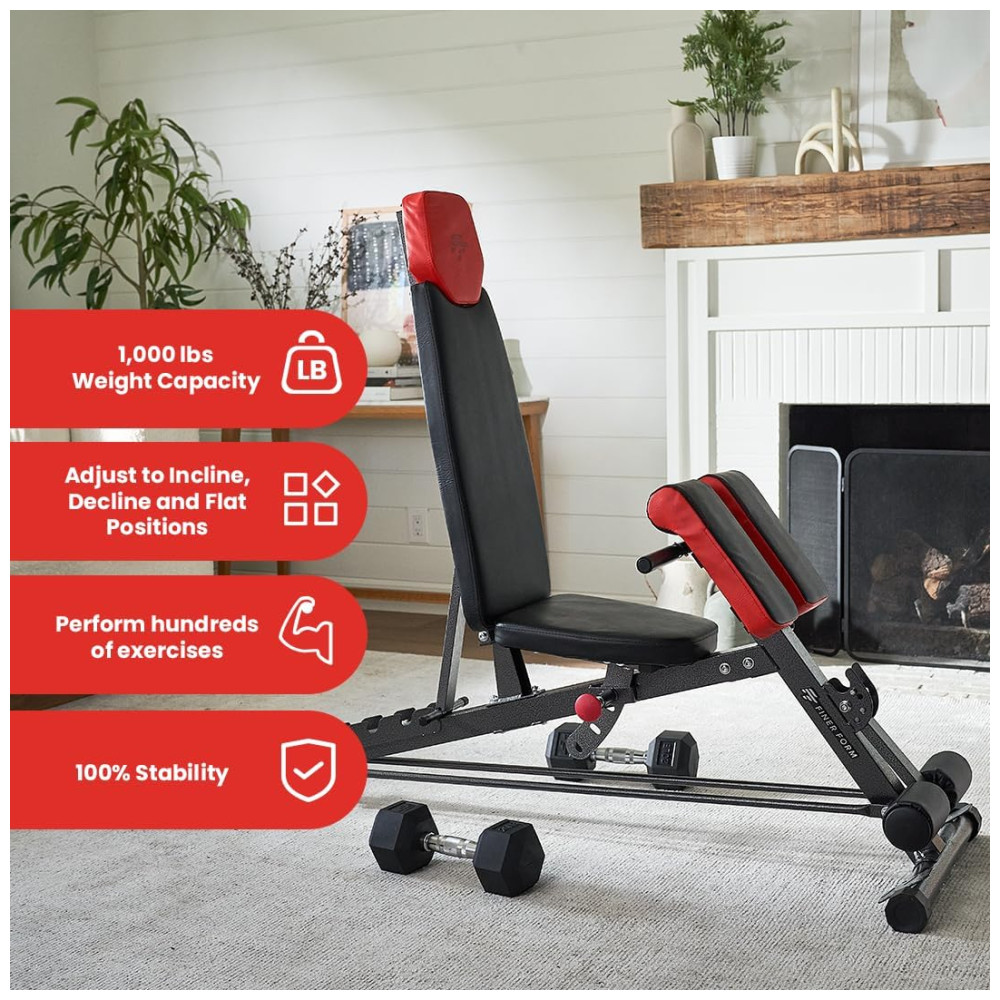 Banco Multiuso para Treino Corpo Inteiro em Casa FF FINER FORM Preto - Imagem 3