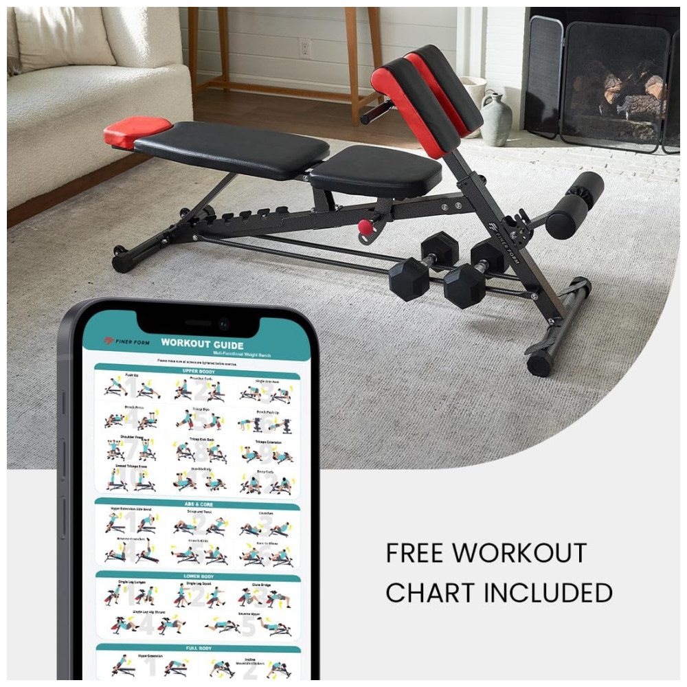 Banco Multiuso para Treino Corpo Inteiro em Casa FF FINER FORM Preto - Imagem 5