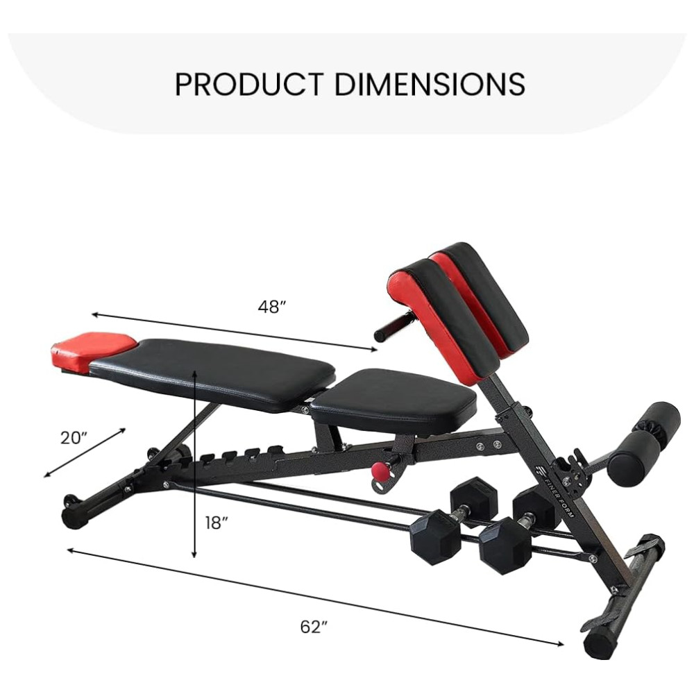 Banco Multiuso para Treino Corpo Inteiro em Casa FF FINER FORM Preto - Imagem 6