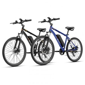 Bicicleta Elétrica Jasion EB5 Preto e Azul 1000W 26cm Motor Brushless Bateria Removível 360Wh 7 Marchas Suspensão Dianteira 110V