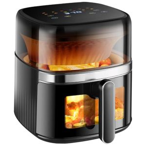 Air Fryer 57L com Controle Digital de Predefinições Cesta Antiaderente 110V 1500W TJero Preta