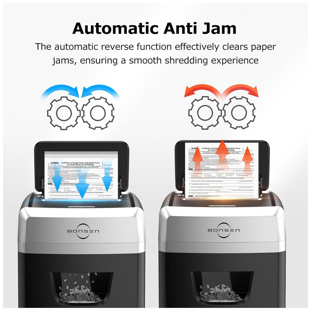 Trituradora de Papel Automática BONSEN 150 Folhas e 50 Folhas de Lubrificante - Imagem 6