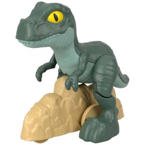 Fisher-Price Imaginext Jurassic World Rebirth Tyrannosaurus Rex dinossauro de empurrar 14 cm com rodas e movimento articulado