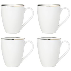 Conjunto de Canecas Estilo Moderno com 4 Peças Capacidade 350mL e Material de Porcelana Lenox 897317 Branca