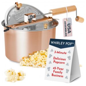 Panela de Pipoca Estufa Whirley Pop Original Wabash Valley Farms Cobre Aço Inox 57 L Manual Fogão