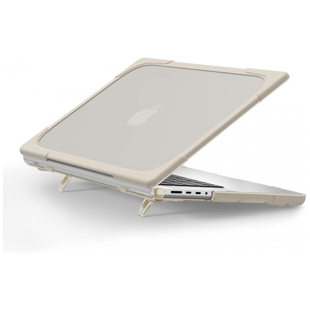 Capa Rígida Batianda MacBook Pro 14" Cáqui – Modelos A2992 A2918 A2779 A2442 com Suporte Dobrável e Proteção Completa - Imagem 3
