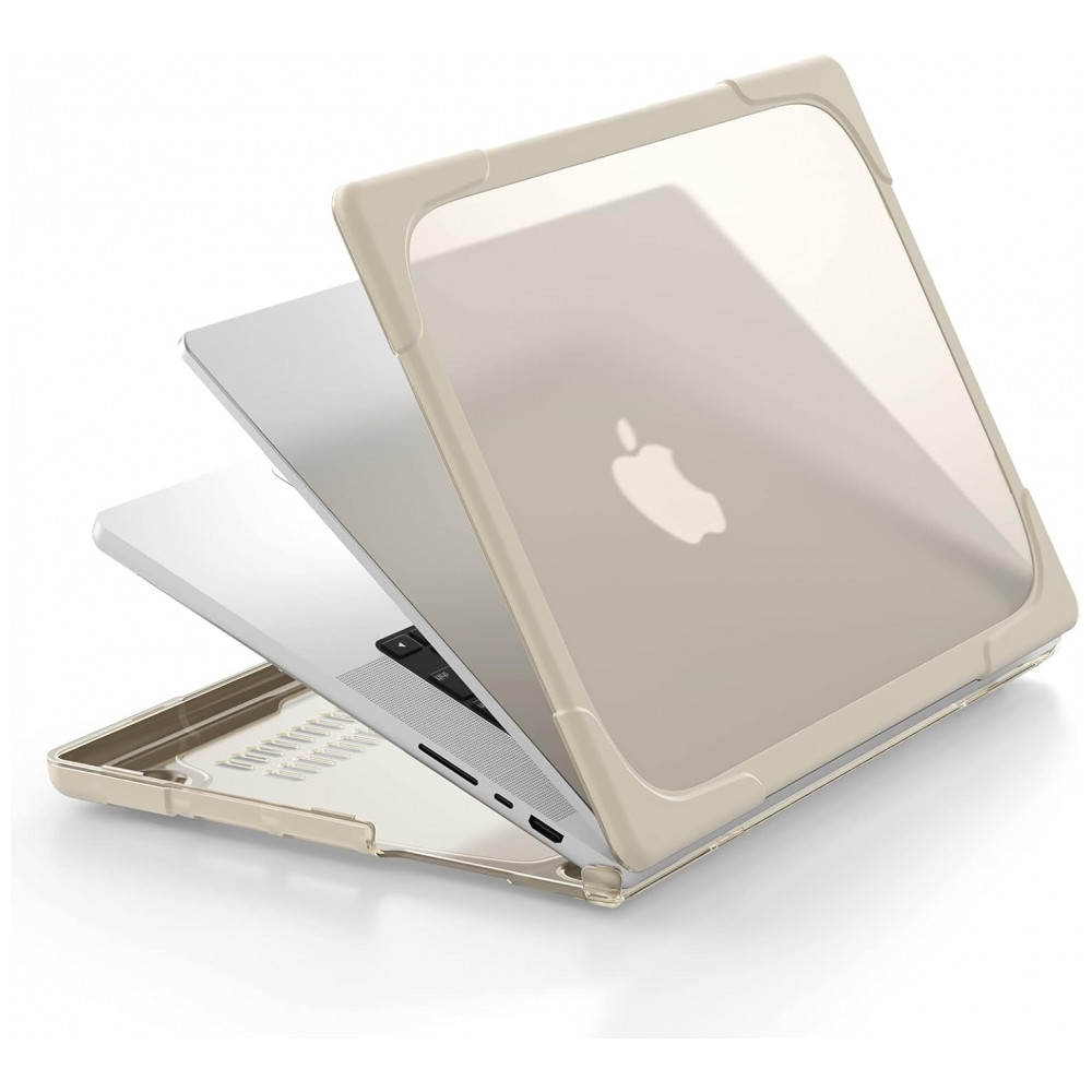 Capa Rígida Batianda MacBook Pro 14" Cáqui – Modelos A2992 A2918 A2779 A2442 com Suporte Dobrável e Proteção Completa - Imagem 4