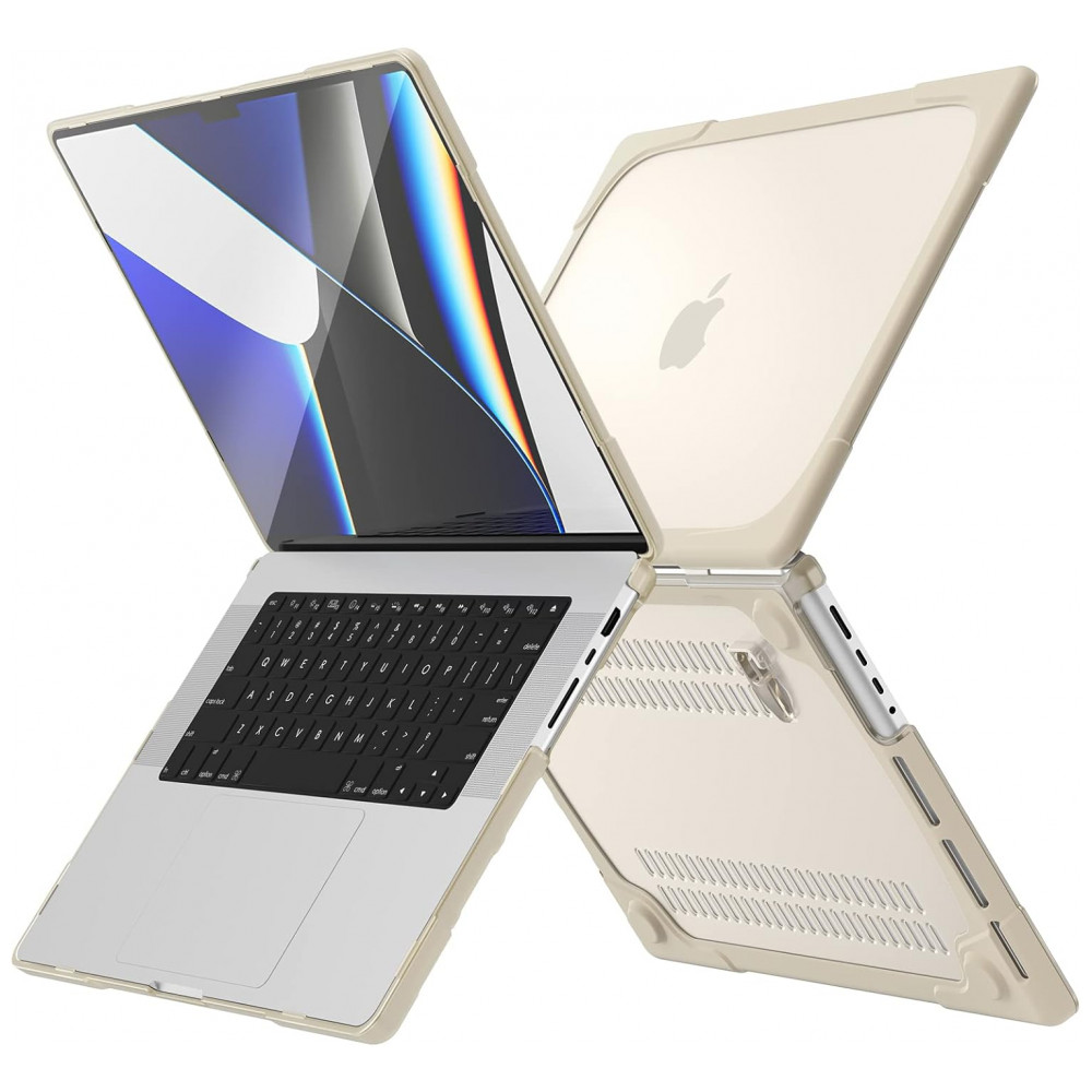 Capa Rígida Batianda MacBook Pro 14" Cáqui – Modelos A2992 A2918 A2779 A2442 com Suporte Dobrável e Proteção Completa - Imagem 6